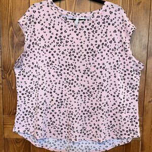 Elle Women’s XXL Sleeveless Pink Leopard Print Top